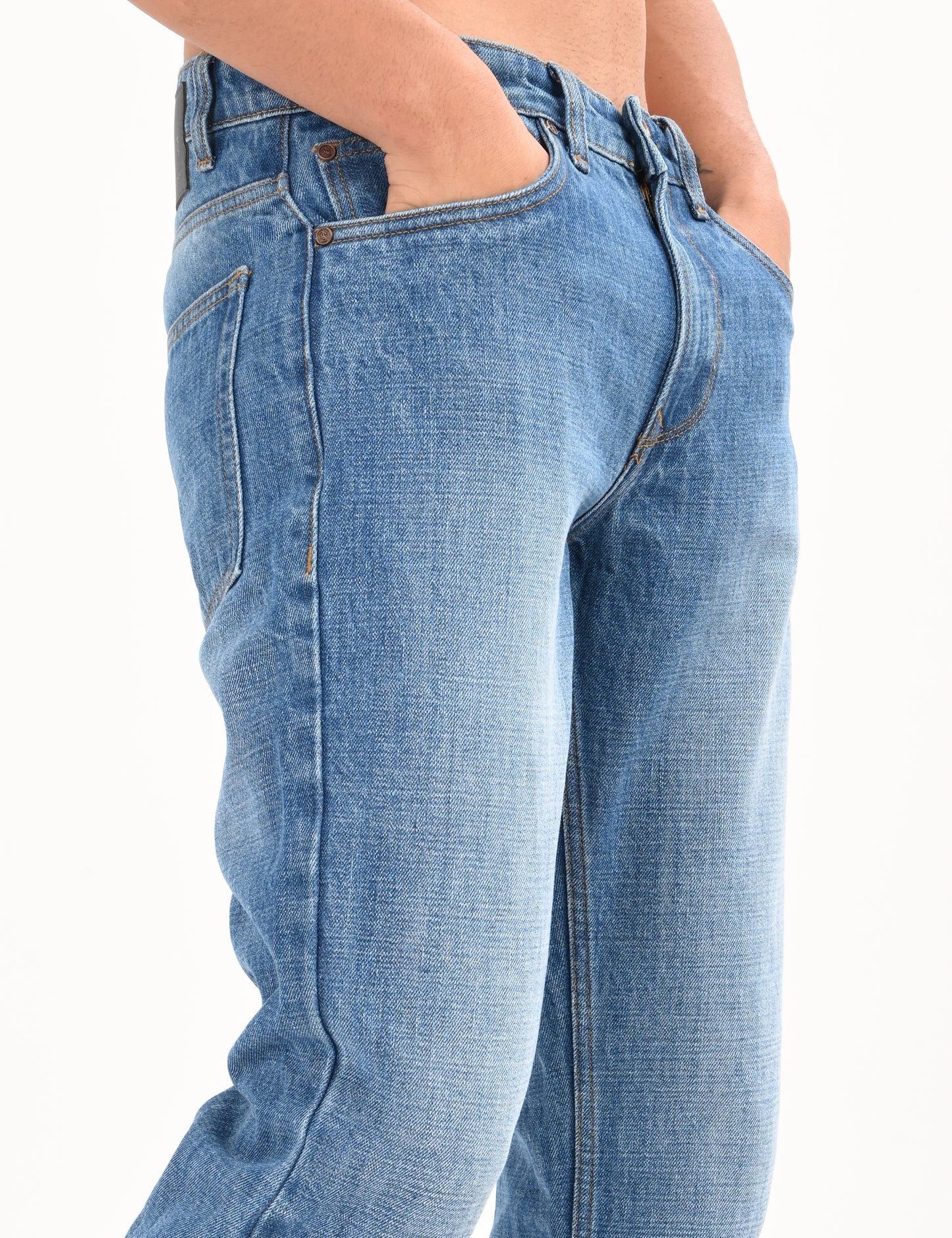 Mid Blue- Premium Straight Fit Denim Jeans