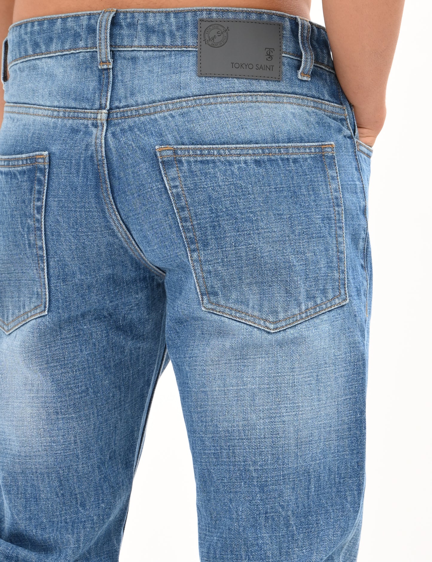 Mid Blue- Premium Straight Fit Denim Jeans