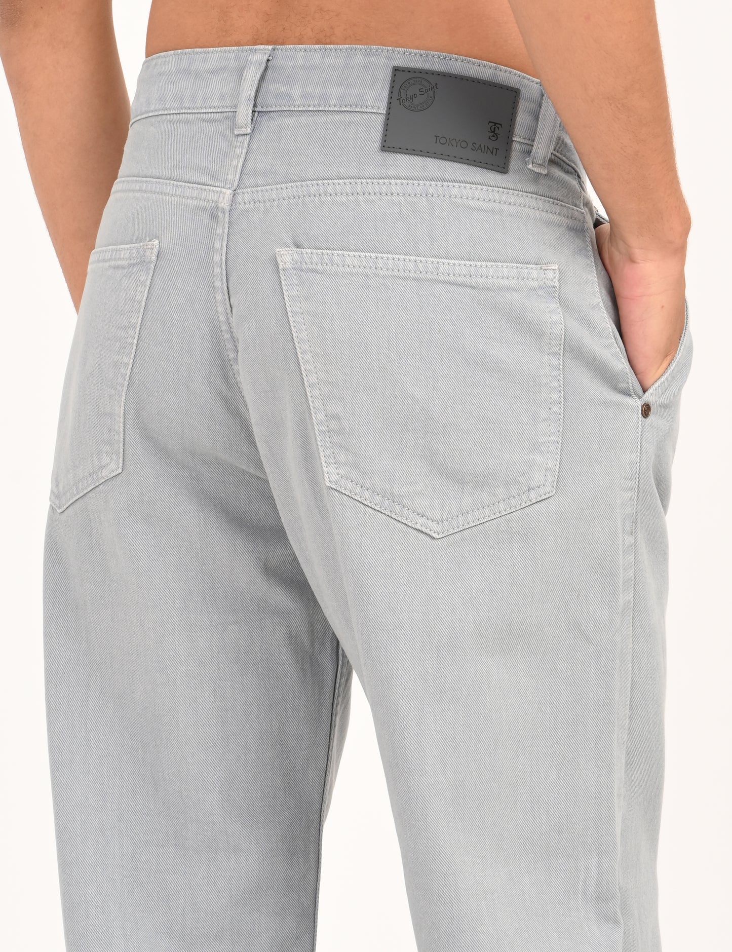Light Grey Colored Loose Fit Denim Jeans