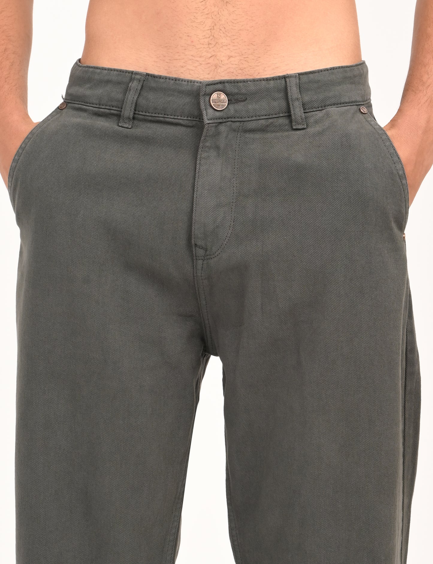 Mid Grey Colored Loose Fit Denim Jeans
