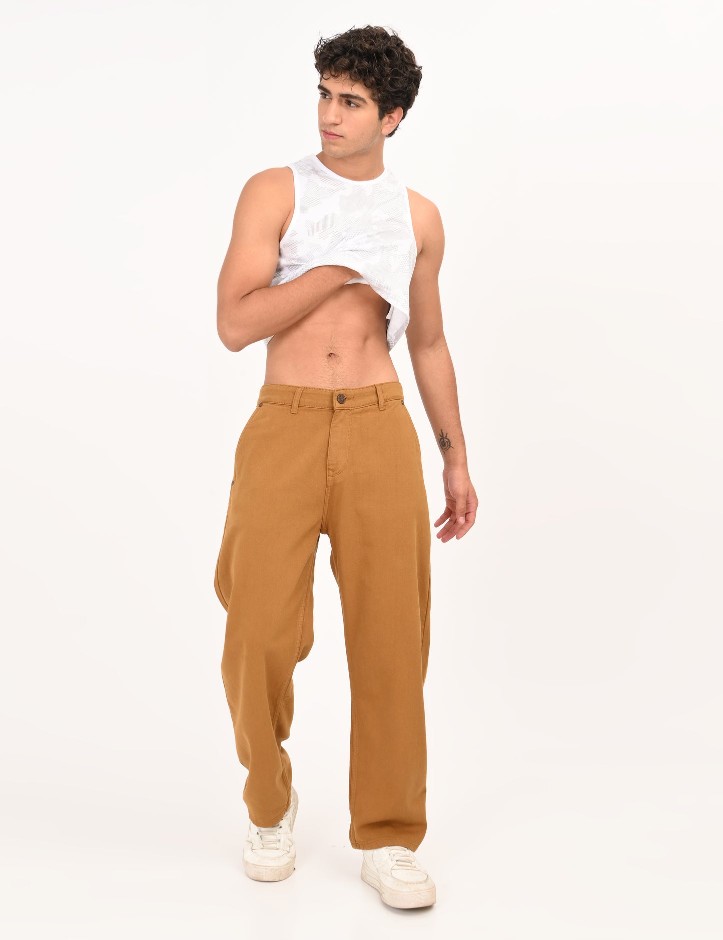 Rust Colored Loose Fit Denim Jeans
