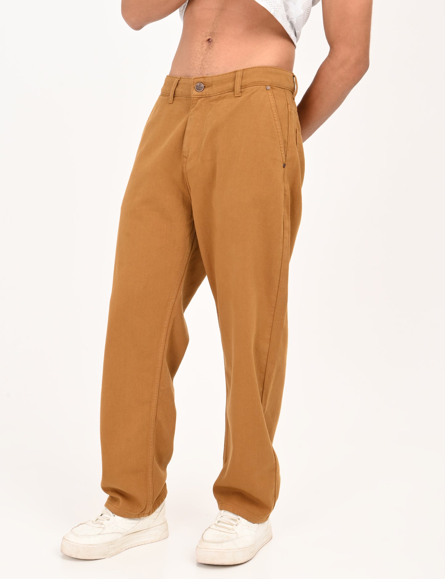 Rust Colored Loose Fit Denim Jeans