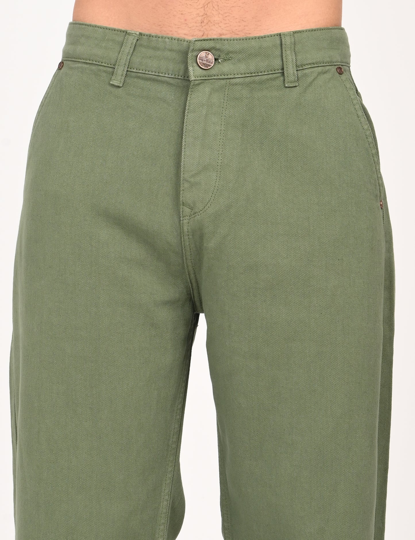 Pistachio Colored Loose Fit Denim Jeans