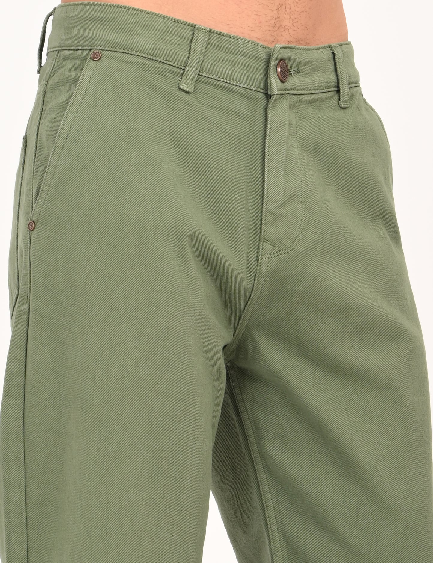 Pistachio Colored Loose Fit Denim Jeans
