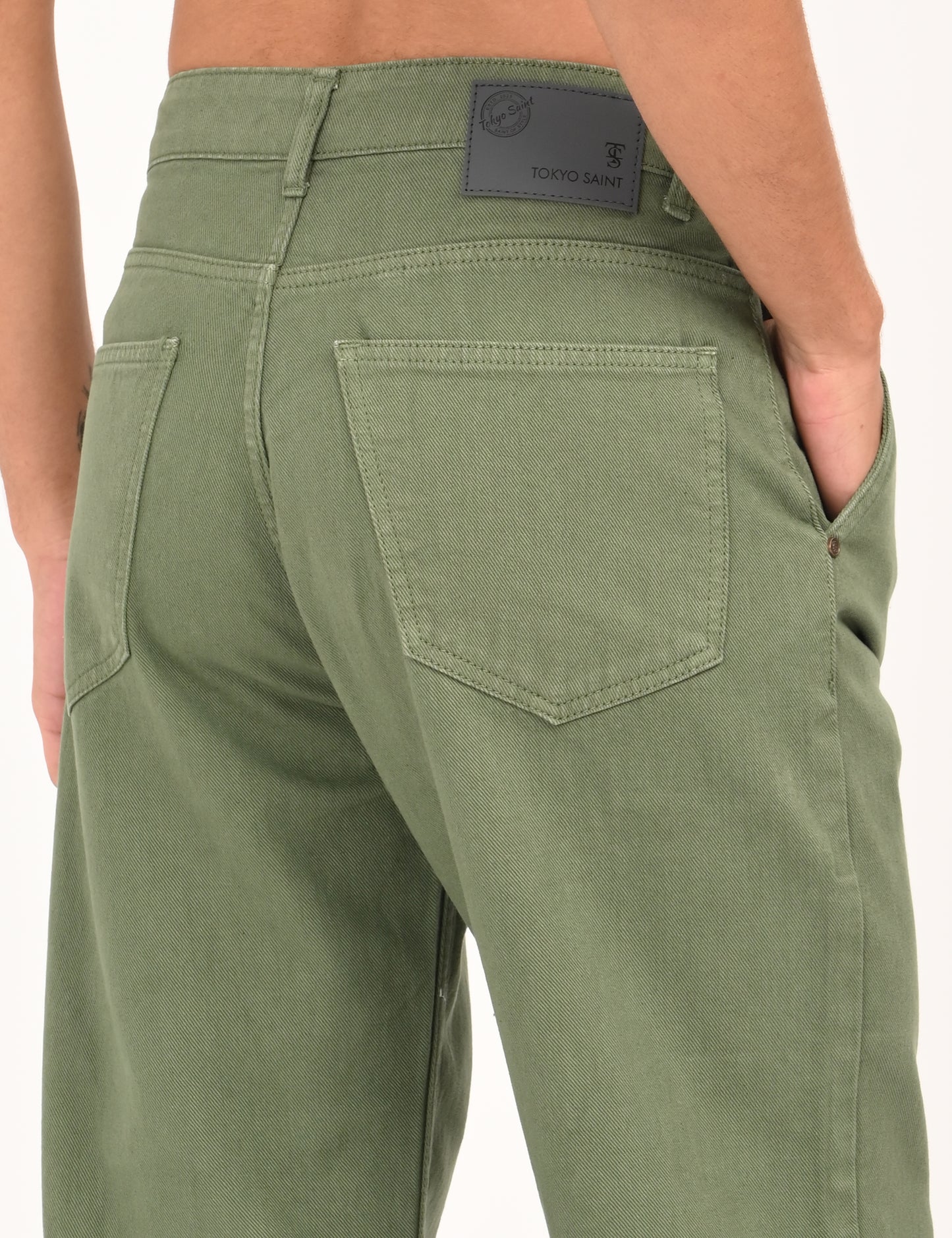 Pistachio Colored Loose Fit Denim Jeans