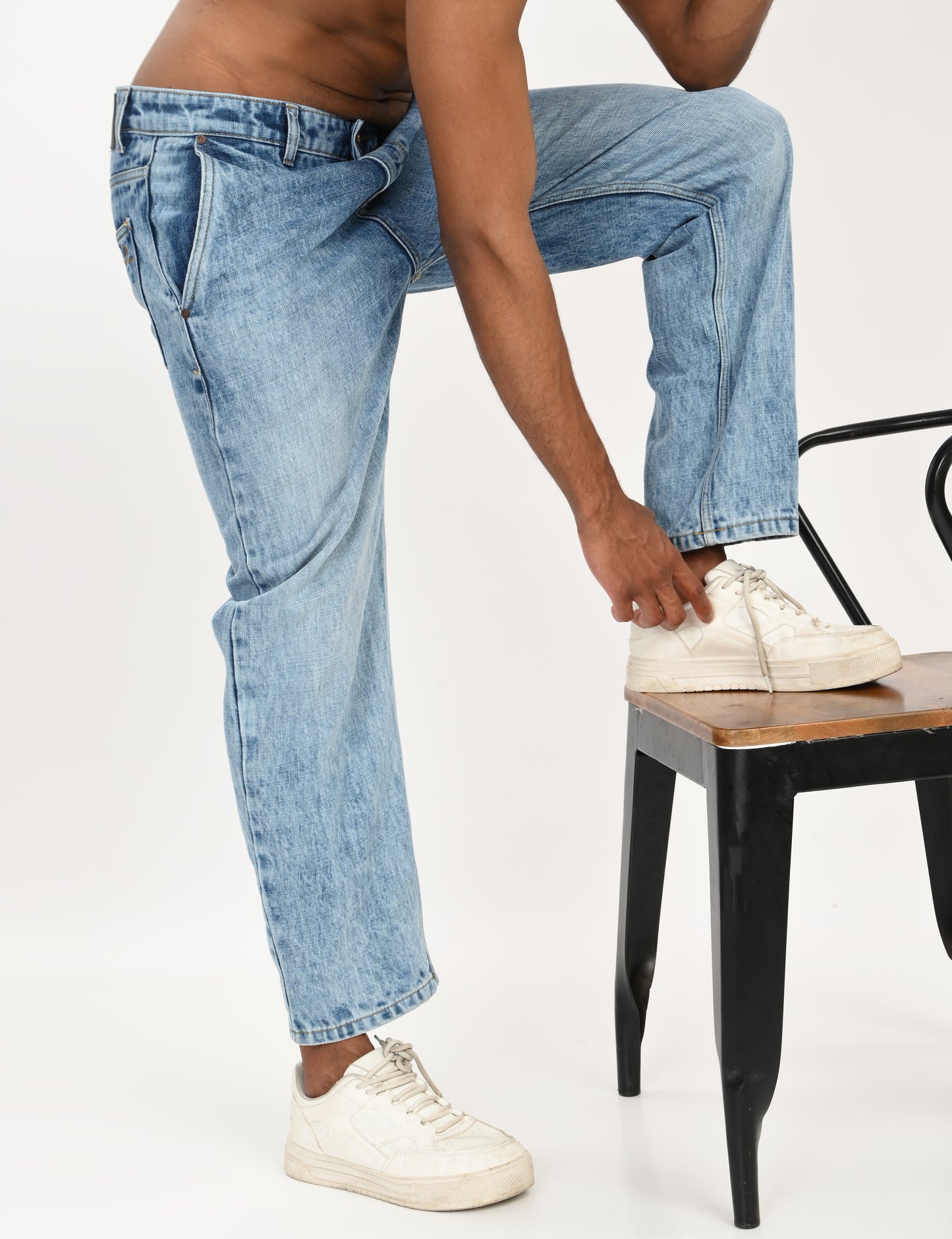 Light Blue- Premium Loose Fit Denim Jeans