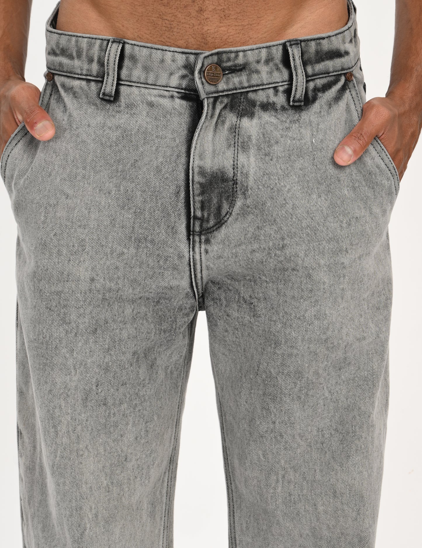 Grey- Premium Loose Fit Denim Jeans
