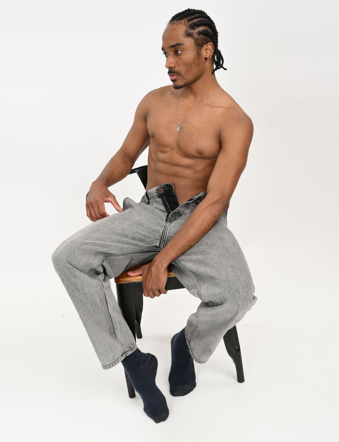 Grey- Premium Loose Fit Denim Jeans