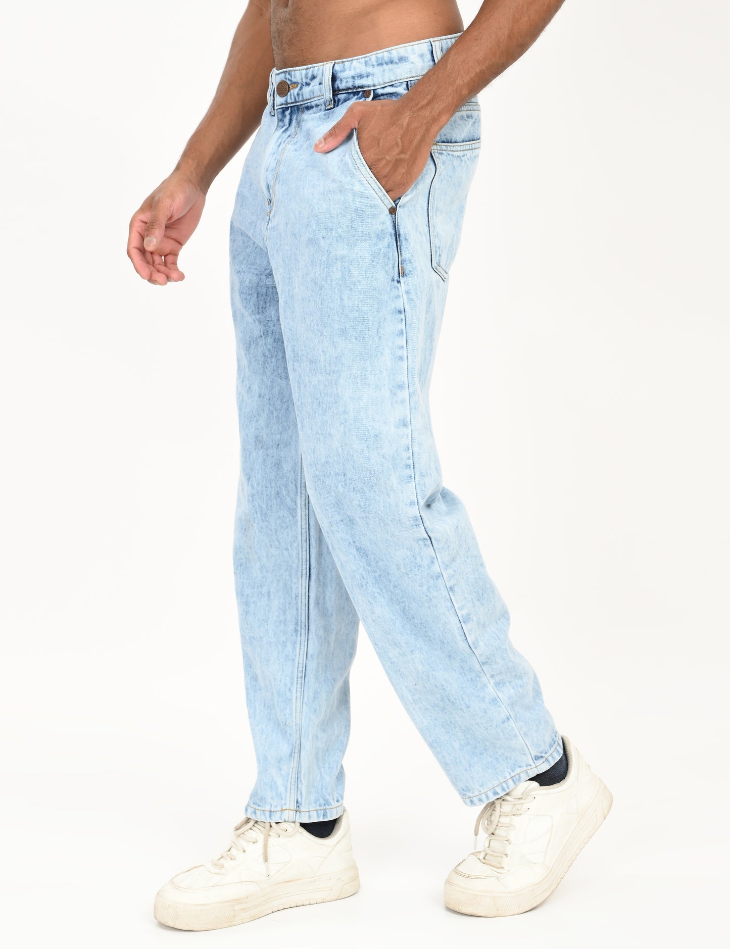 Ice Blue- Premium Loose Fit Denim Jeans