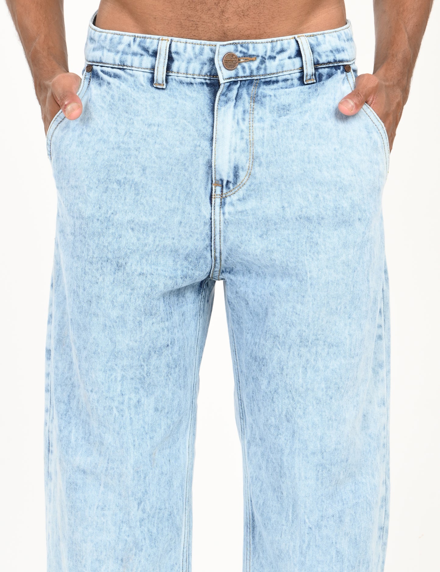 Ice Blue- Premium Loose Fit Denim Jeans