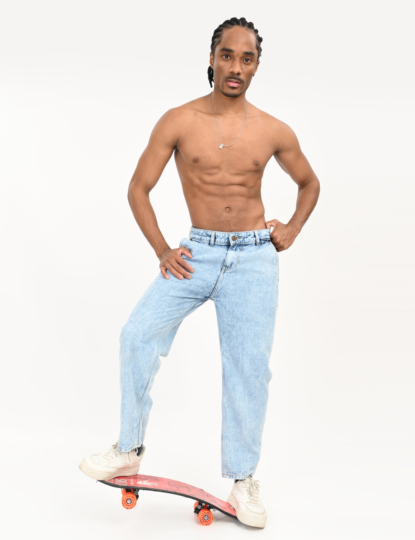 Ice Blue- Premium Loose Fit Denim Jeans