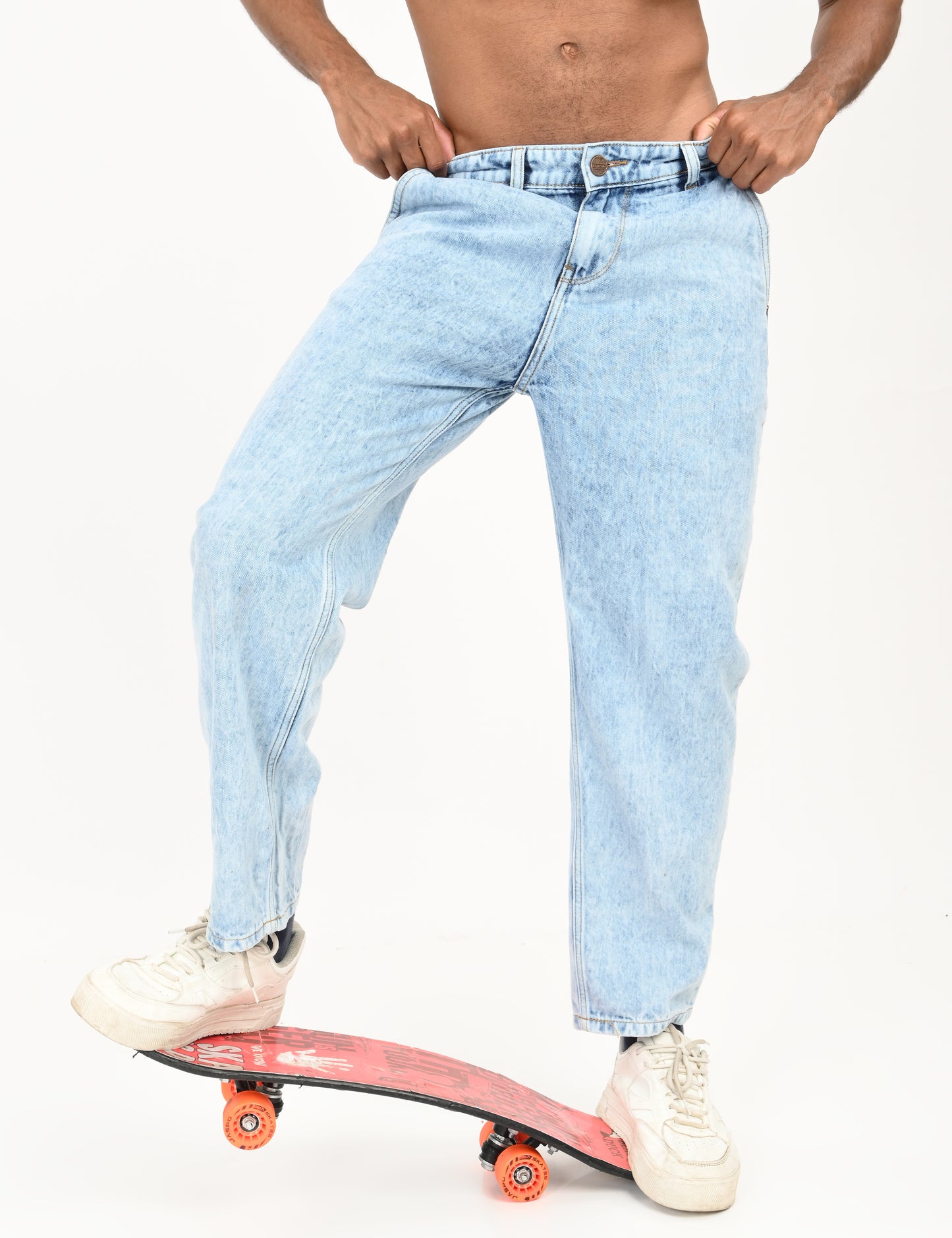 Ice Blue- Premium Loose Fit Denim Jeans