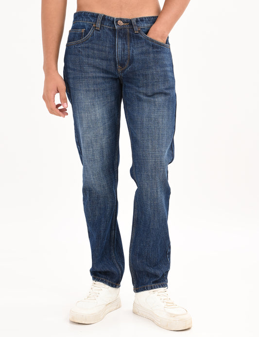 Rock Blue- Premium Straight Fit Denim Jeans