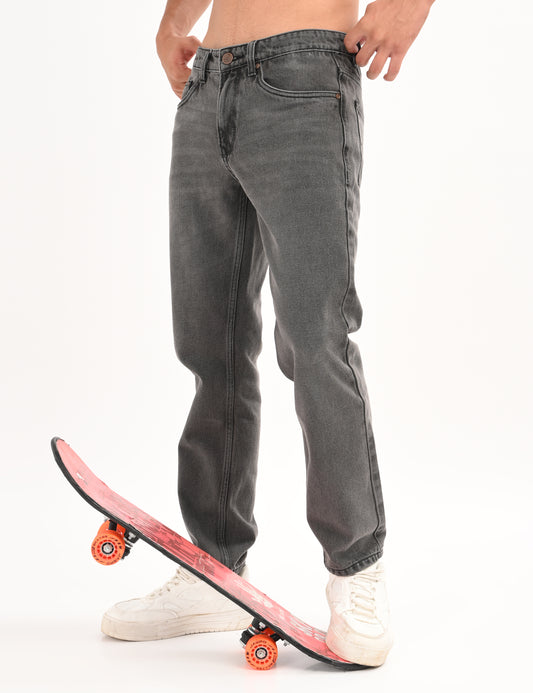 Light Grey- Premium Straight Fit Denim Jeans