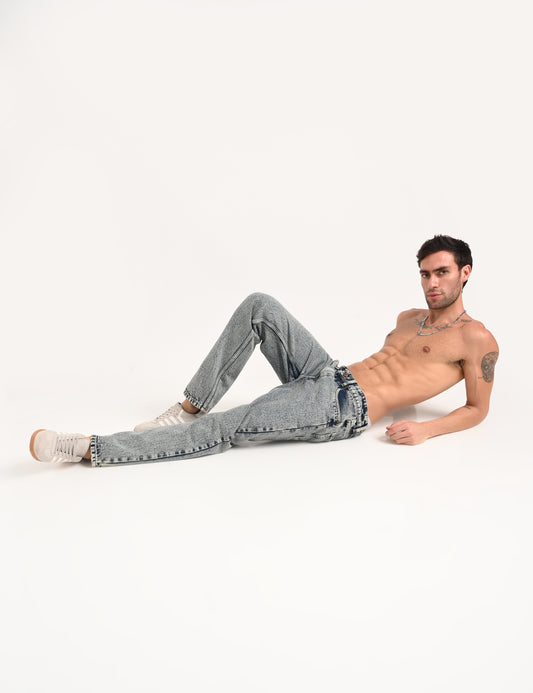 Cloud Blue - Premium Straight Fit Denim Jeans