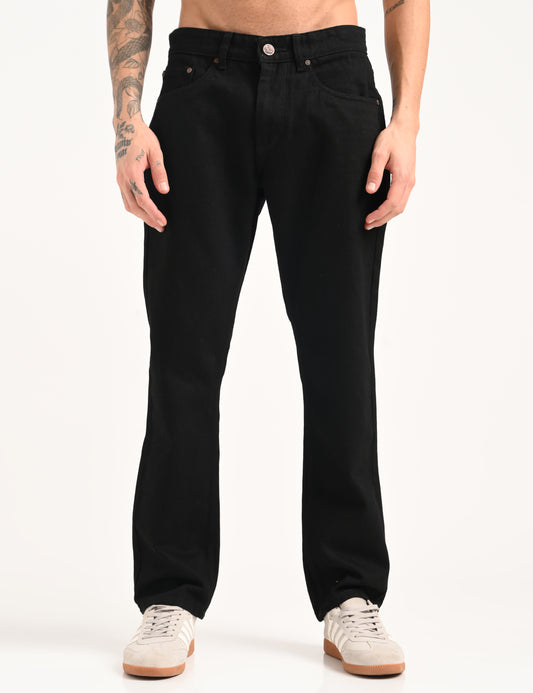 Jet Black - Premium Straight Fit Denim Jeans