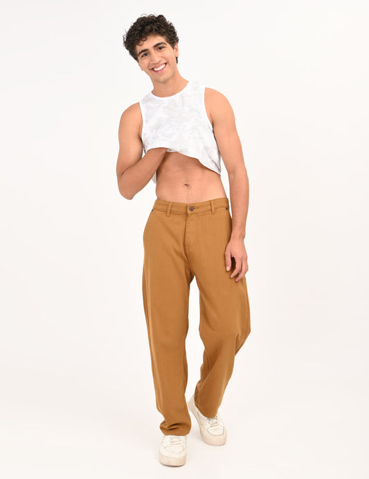 Rust Colored Loose Fit Denim Jeans