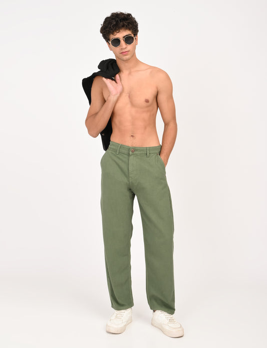 Pistachio Colored Loose Fit Denim Jeans