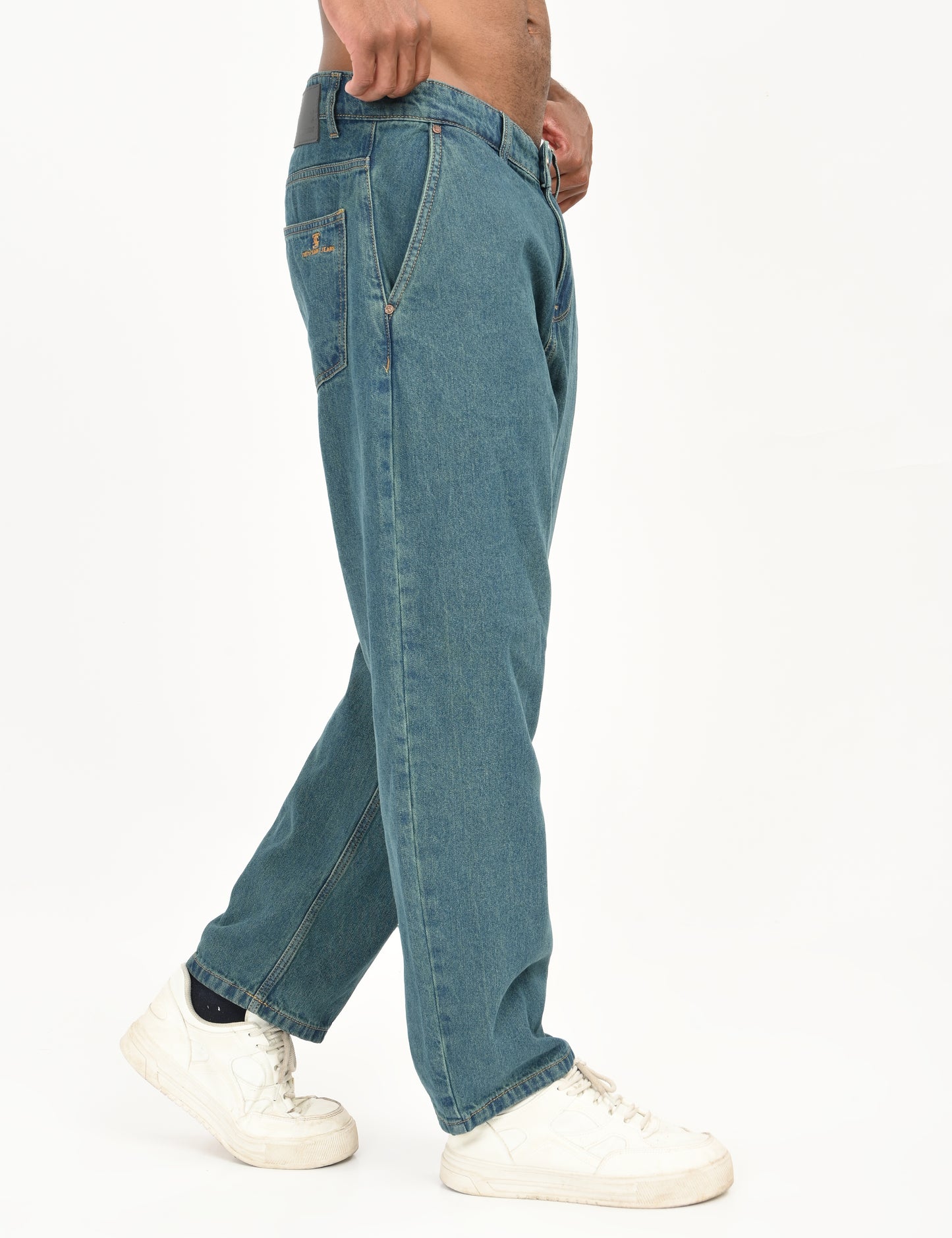 Mid Blue- Premium Loose Fit Denim Jeans