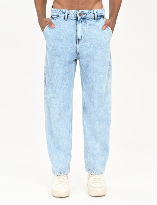 Ice Blue- Premium Loose Fit Denim Jeans