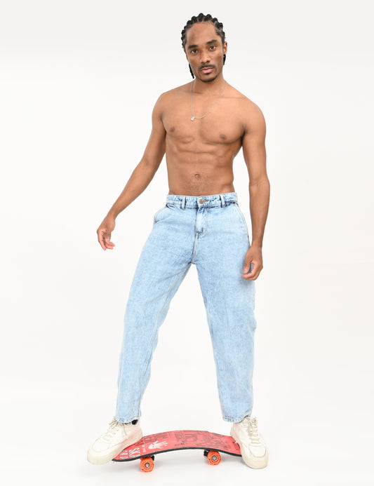 Ice Blue- Premium Loose Fit Denim Jeans